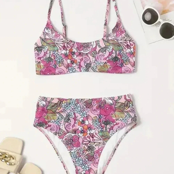 Floral Pink Bikini Set NEW Size S - Picture 1 of 8